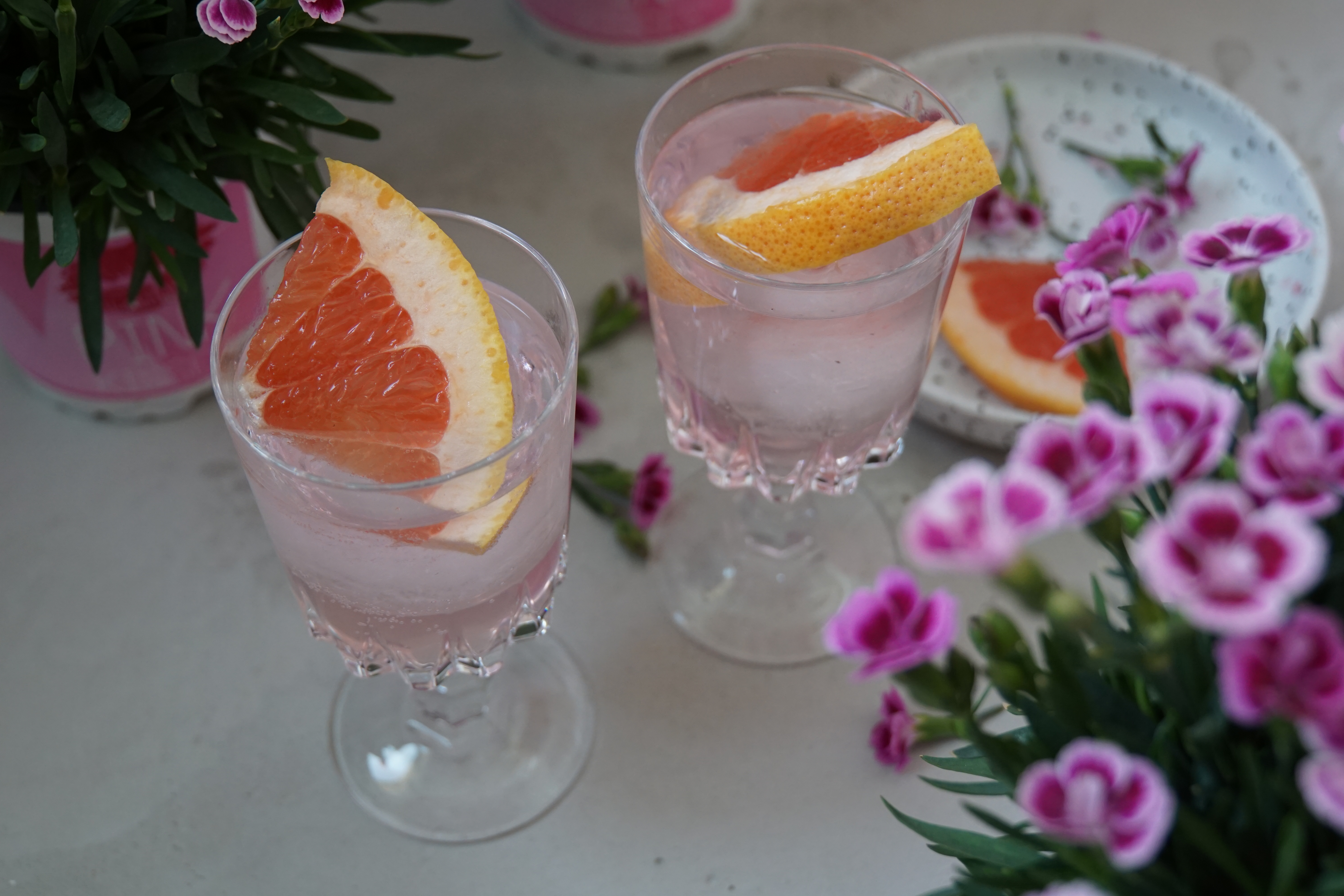 Heidelbeertonic mit Pampelmousse Rose
